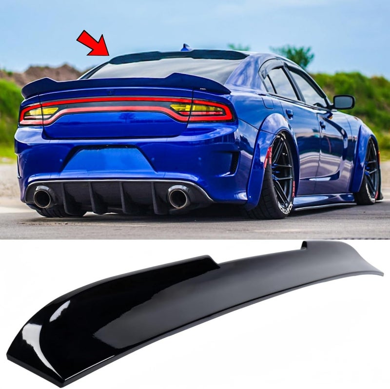 NeespoC Rear Window Roof Spoiler Visor Wing ABS Fit for Dodge Charger SRT/GT/RT/SXT/Scat Pack/Daytona 2015-2023 Gloss Black V-Style Lip Exterior Accessories - Image 1